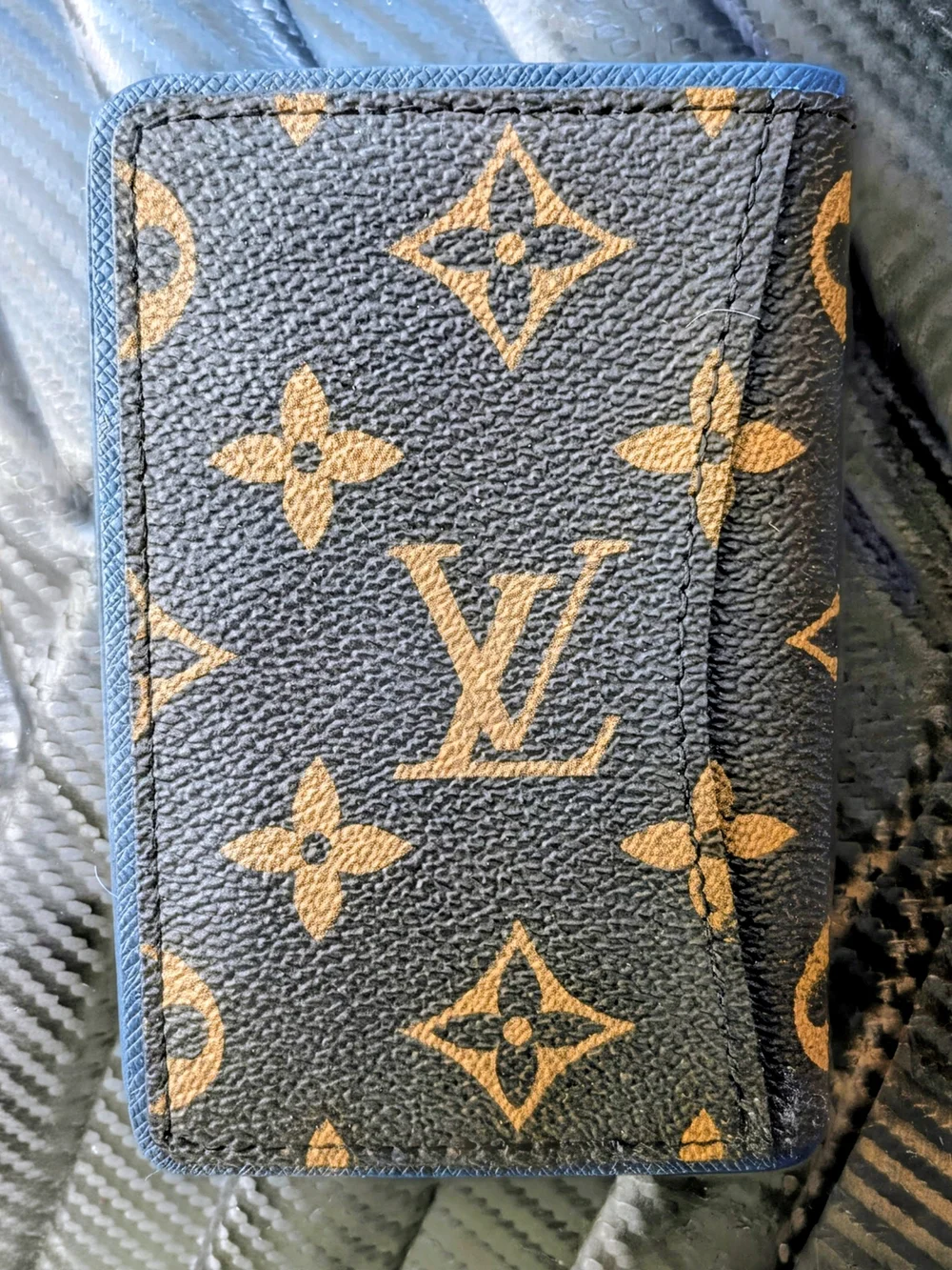 Louis Vuitton Monogram Card Case in Navy and Brown